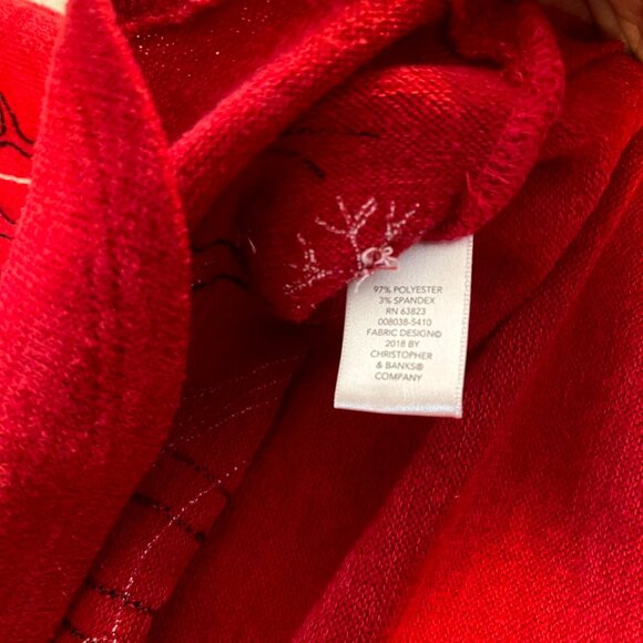 Christopher & Banks Women's Long sleeve shirt Winter theme Red size small - Picture 5 of 8